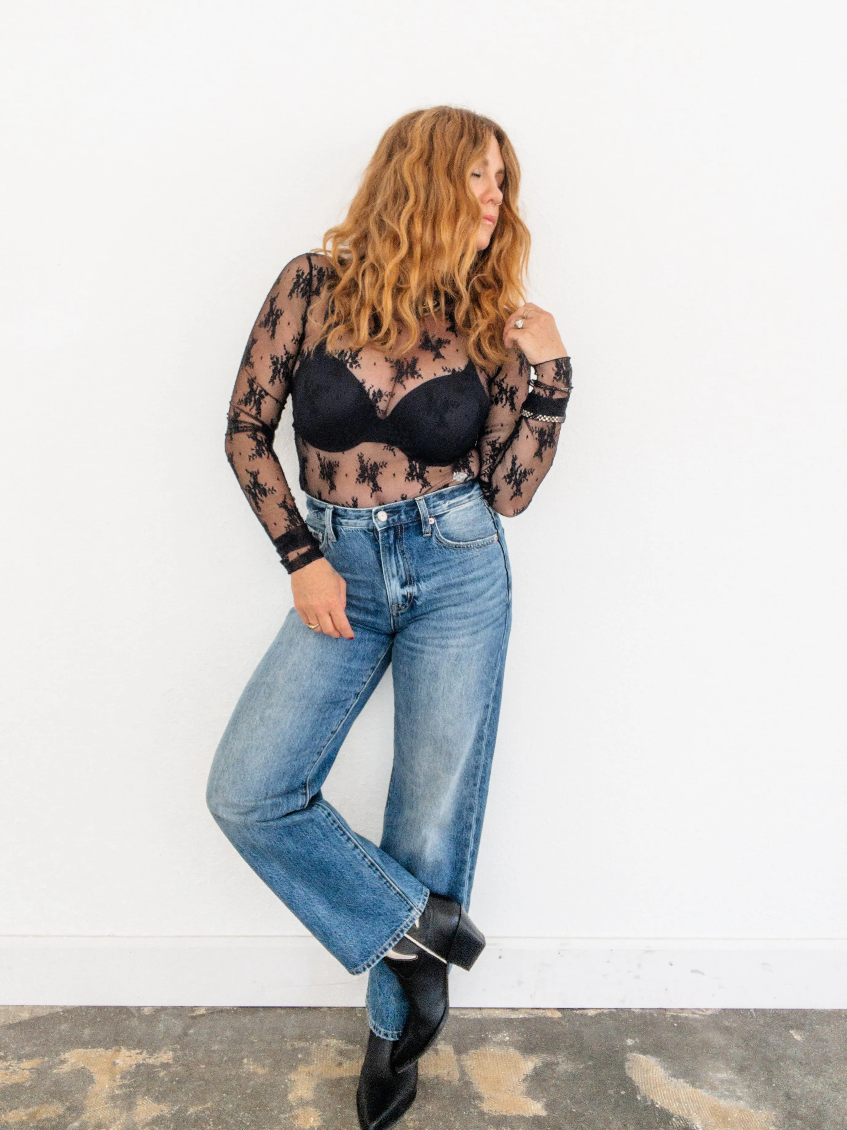 Pistola Lexi Mid Rise Bowed Straight Jean
