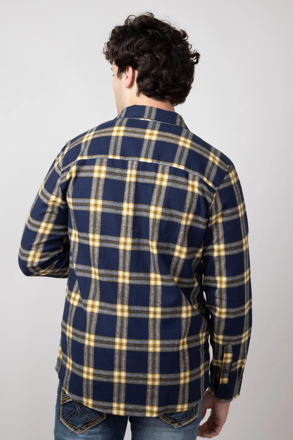 Plaid Flannel Shirt for Men in Navy | TQ8281GL-NAVY