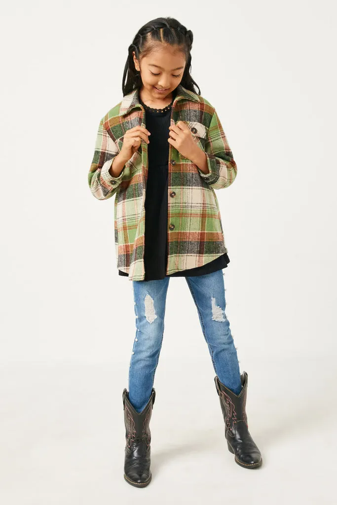 Plaid Long Length Button Up Shirt