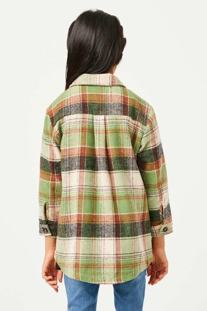 Plaid Long Length Button Up Shirt