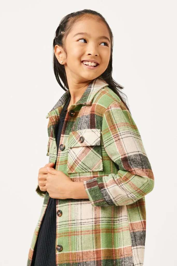 Plaid Long Length Button Up Shirt