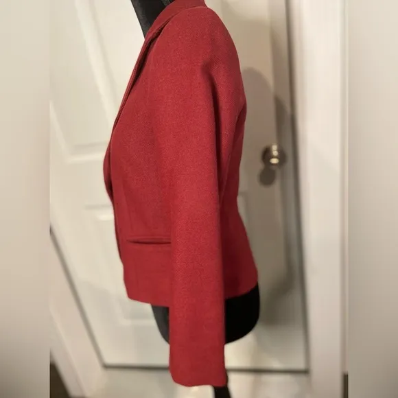 PlumTree~Wescott Canada~Vintage~Maroon Tweed~One-Button~Blazer~Pockets~Size S/M