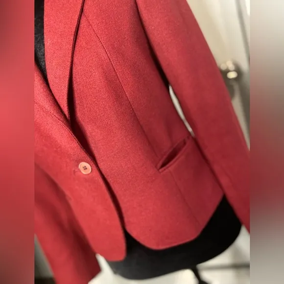 PlumTree~Wescott Canada~Vintage~Maroon Tweed~One-Button~Blazer~Pockets~Size S/M