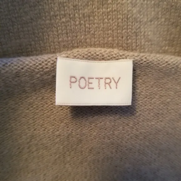 POETRY Cashmere Beige U Neckline Sweater Size 12
