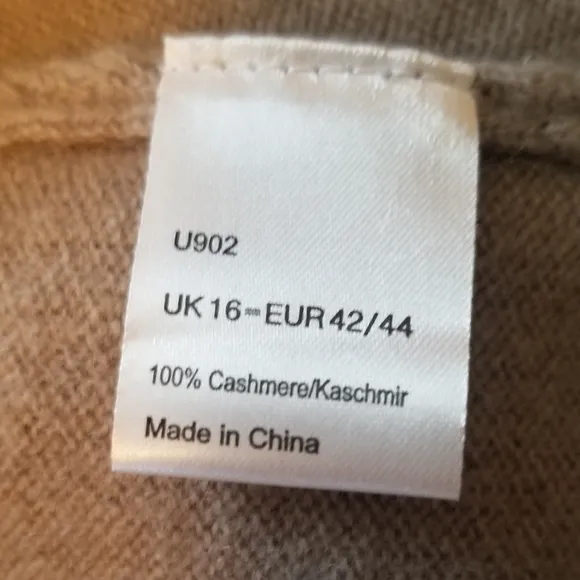 POETRY Cashmere Beige U Neckline Sweater Size 12