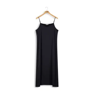 Point Black Satin A-Line Slip Dress