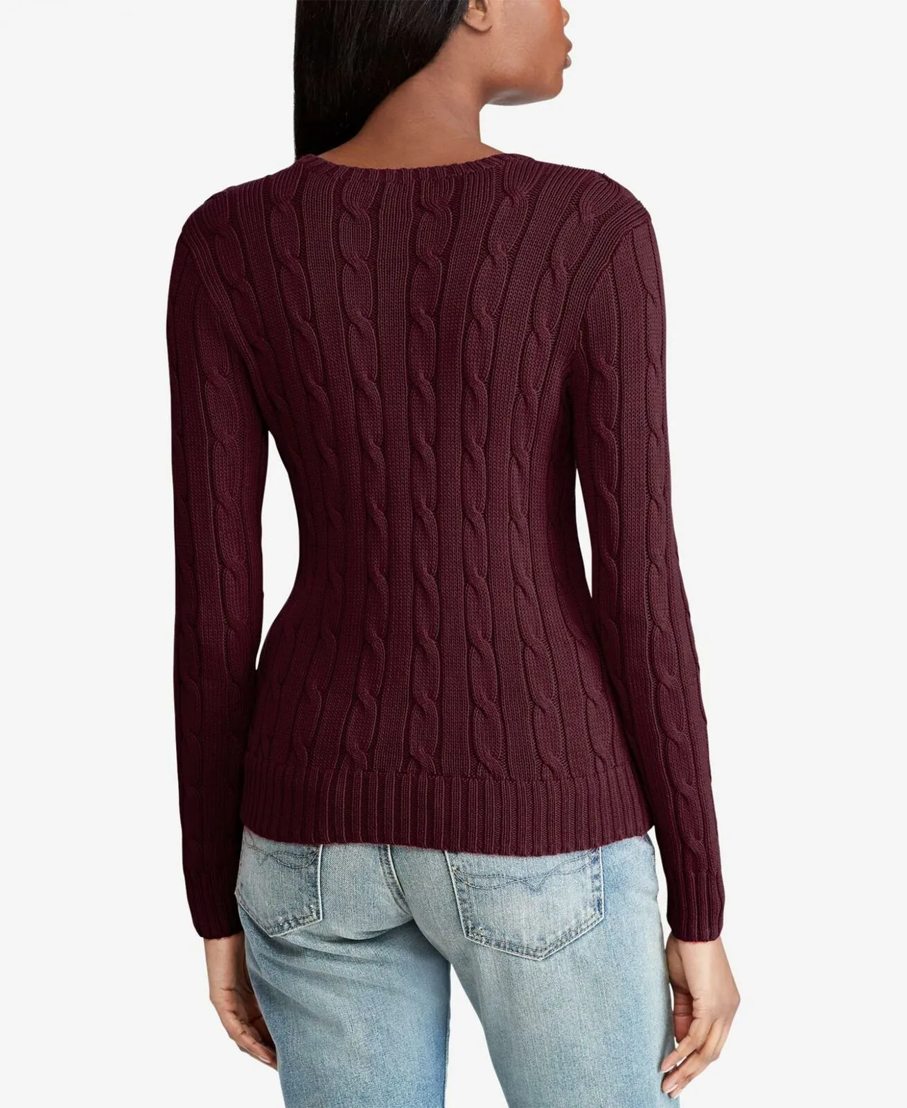 Polo Ralph Lauren Women's Cable Knit Cotton Pullover Sweater