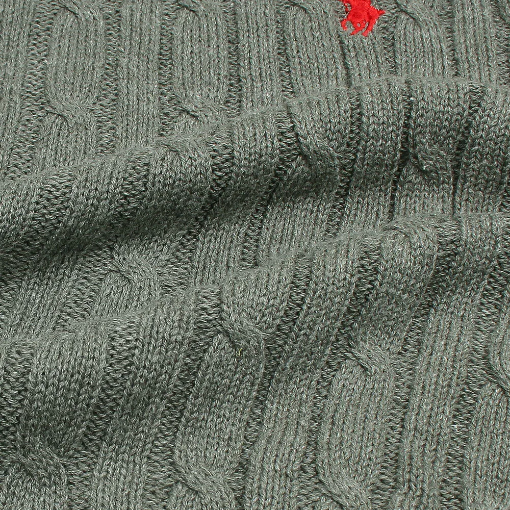 Polo RL Grey Cable Knit Sweater