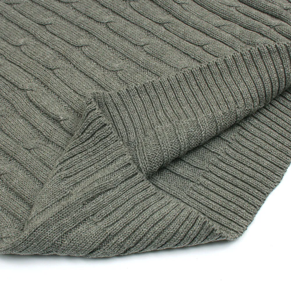 Polo RL Grey Cable Knit Sweater