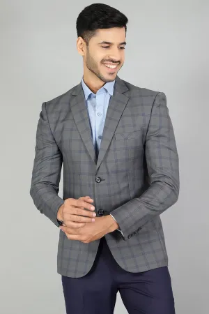 Poly Wool (by Raymonds Mills) Checkered Grey Blazer