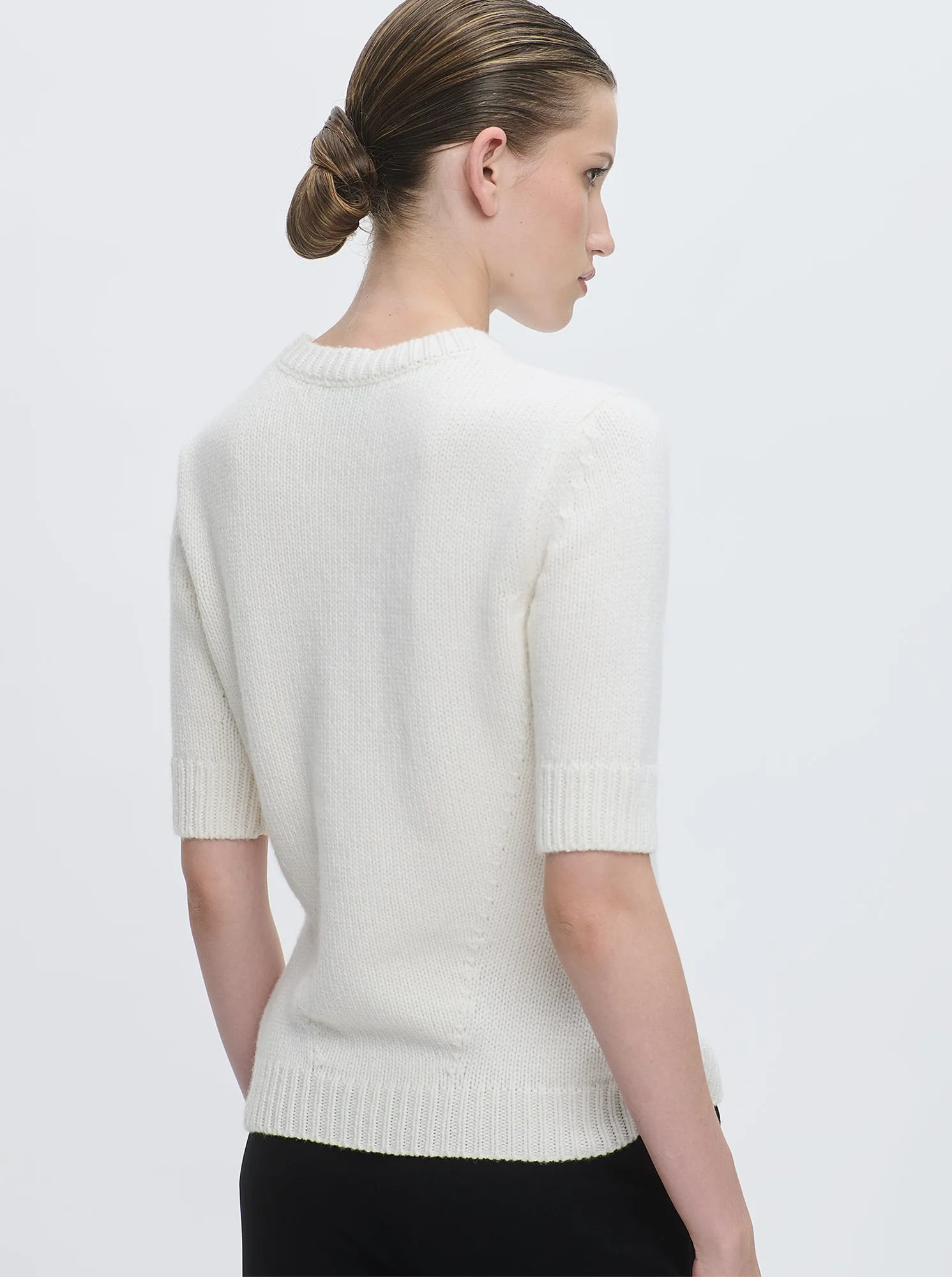 PORTIA Crewneck cashmere sweater Ivory