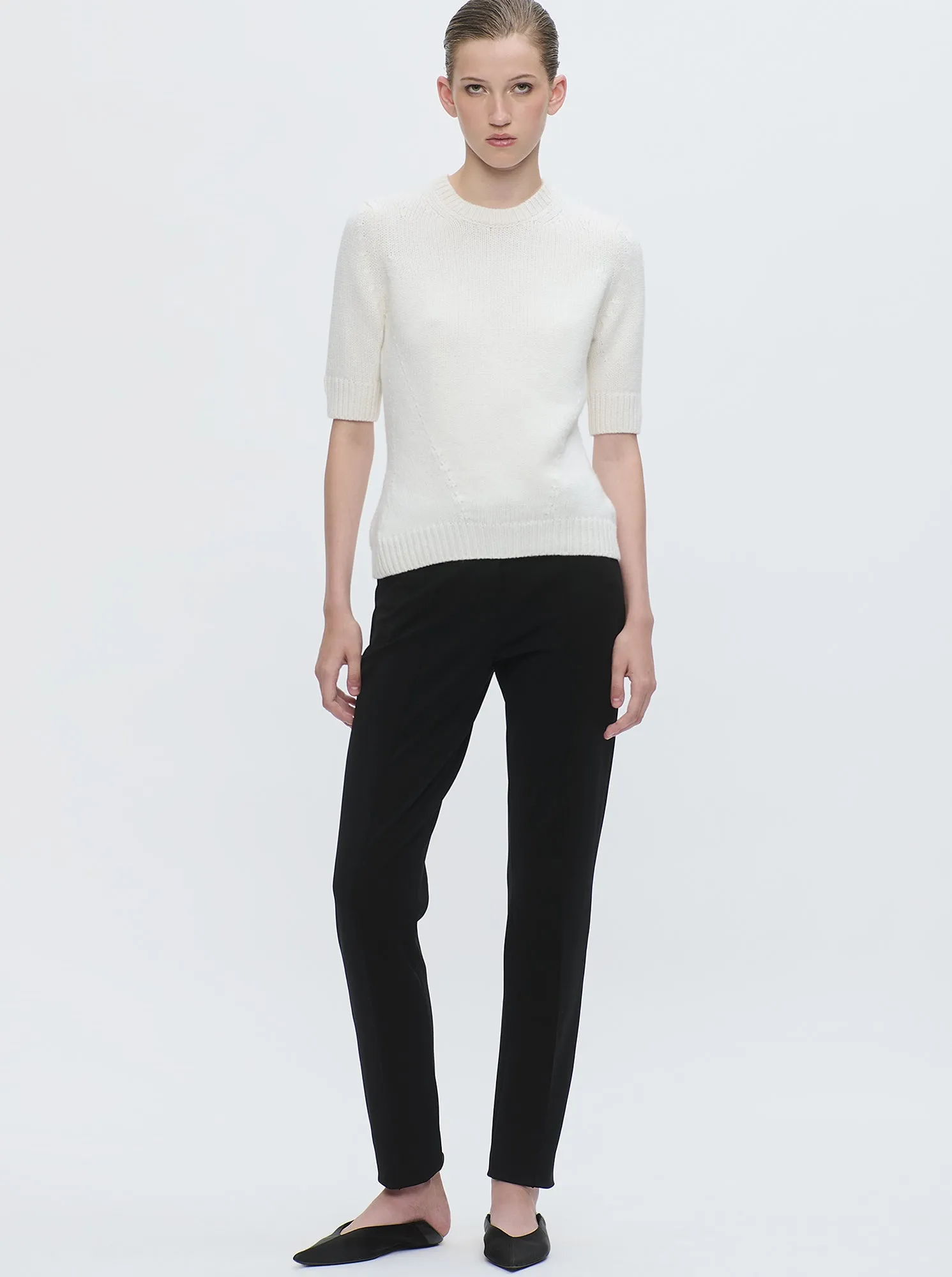 PORTIA Crewneck cashmere sweater Ivory