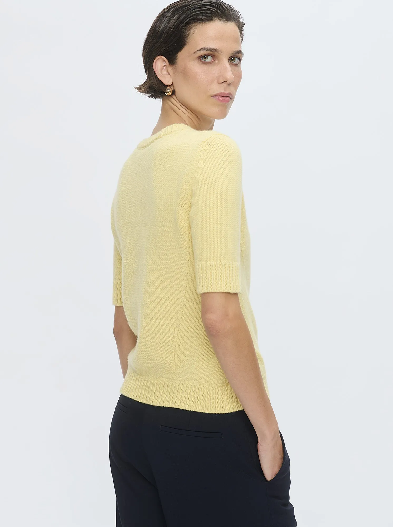 PORTIA Crewneck cashmere sweater Yellow