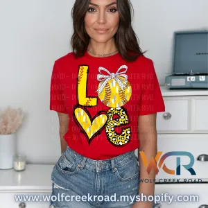 Preppy Softball Love Short Sleeve