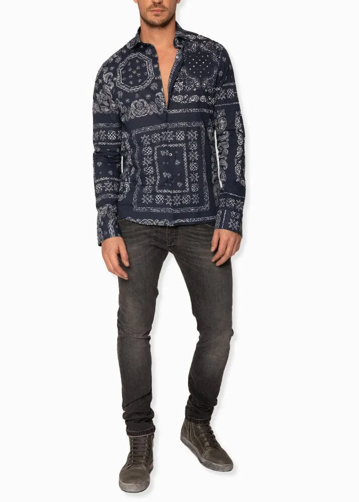 PRINTED PAISLEY DRESS SHIRT