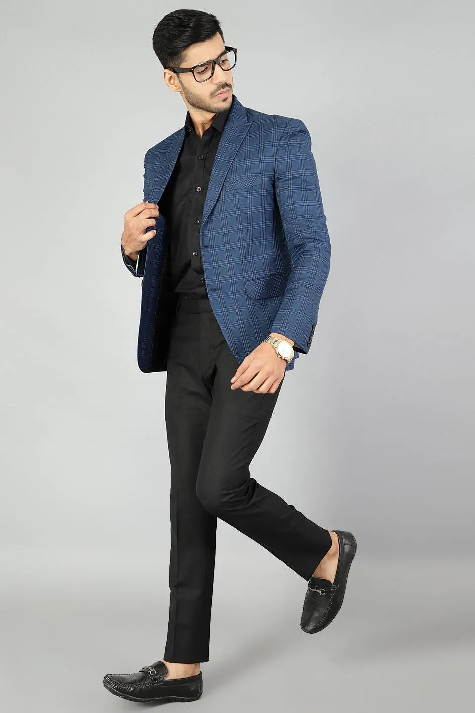 PV Wool (by Raymonds Mills) Checkered Blue Blazer