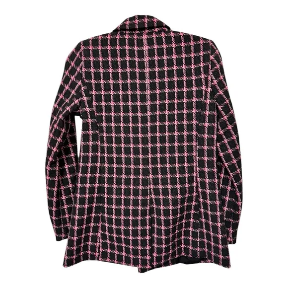 RACHEL ZOE | NWT Double Breasted Tweed Blazer Jacket in Black &amp; Pink, Size XS