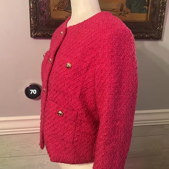 Rachel Zoe Pink Tweed Blazer MEDIUM