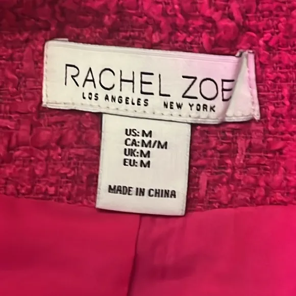 Rachel Zoe Pink Tweed Blazer MEDIUM