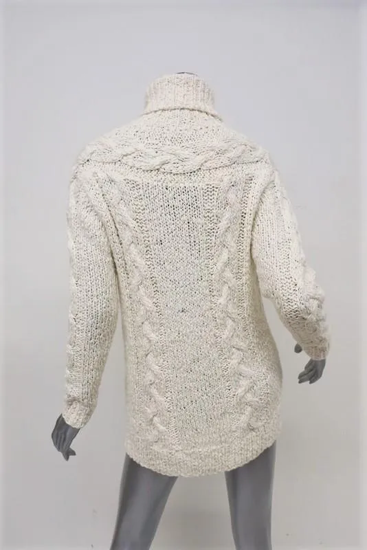 Rachel Zoe Sweater Micah Ivory Cable Knit Size Small Turtleneck Pullover NEW