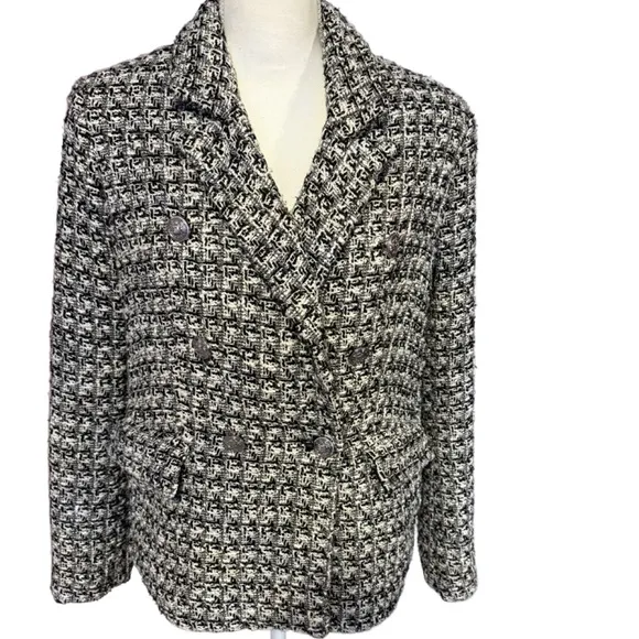 Rachel Zoe Women's Black &amp; White Tweed Blazer