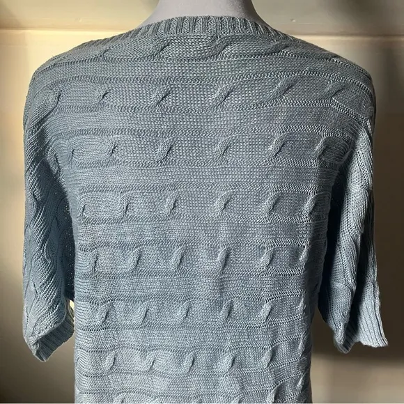 Ralph Lauren Black Label Cable Knit Short Sleeve Relaxed Fit Sweater size Small