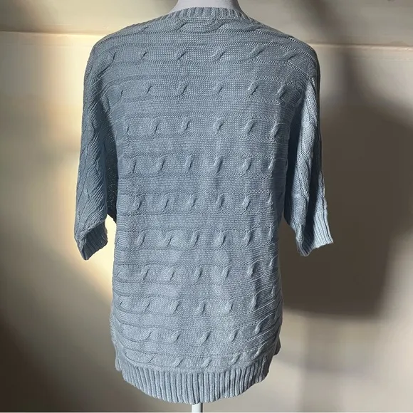 Ralph Lauren Black Label Cable Knit Short Sleeve Relaxed Fit Sweater size Small