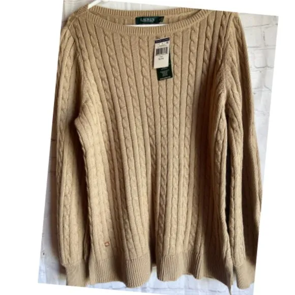 Ralph Lauren Cable-Knit Crewneck Sweater XL NWT