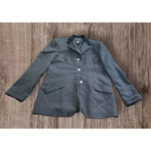 Ralph Lauren Wool Blazer Jacket Womens Size 12 Gray Herringbone