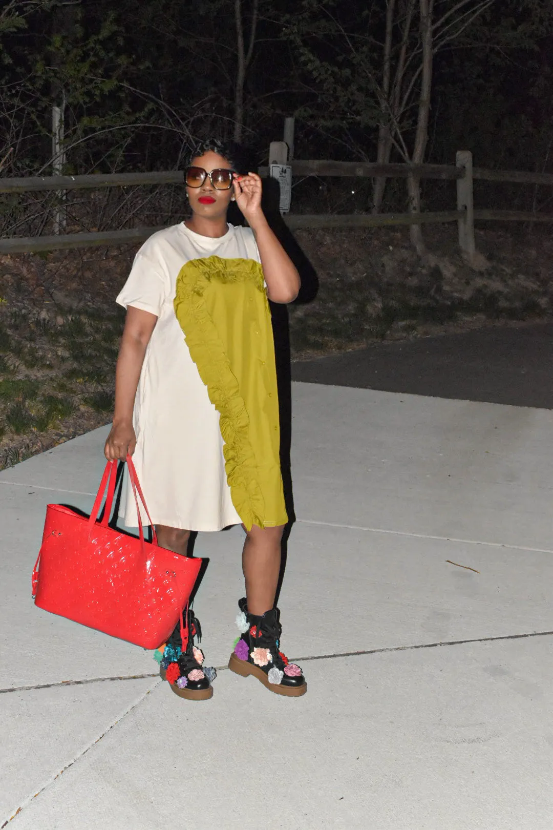 Reagan Ruffled T-Shirt Dress (Back In Stock)