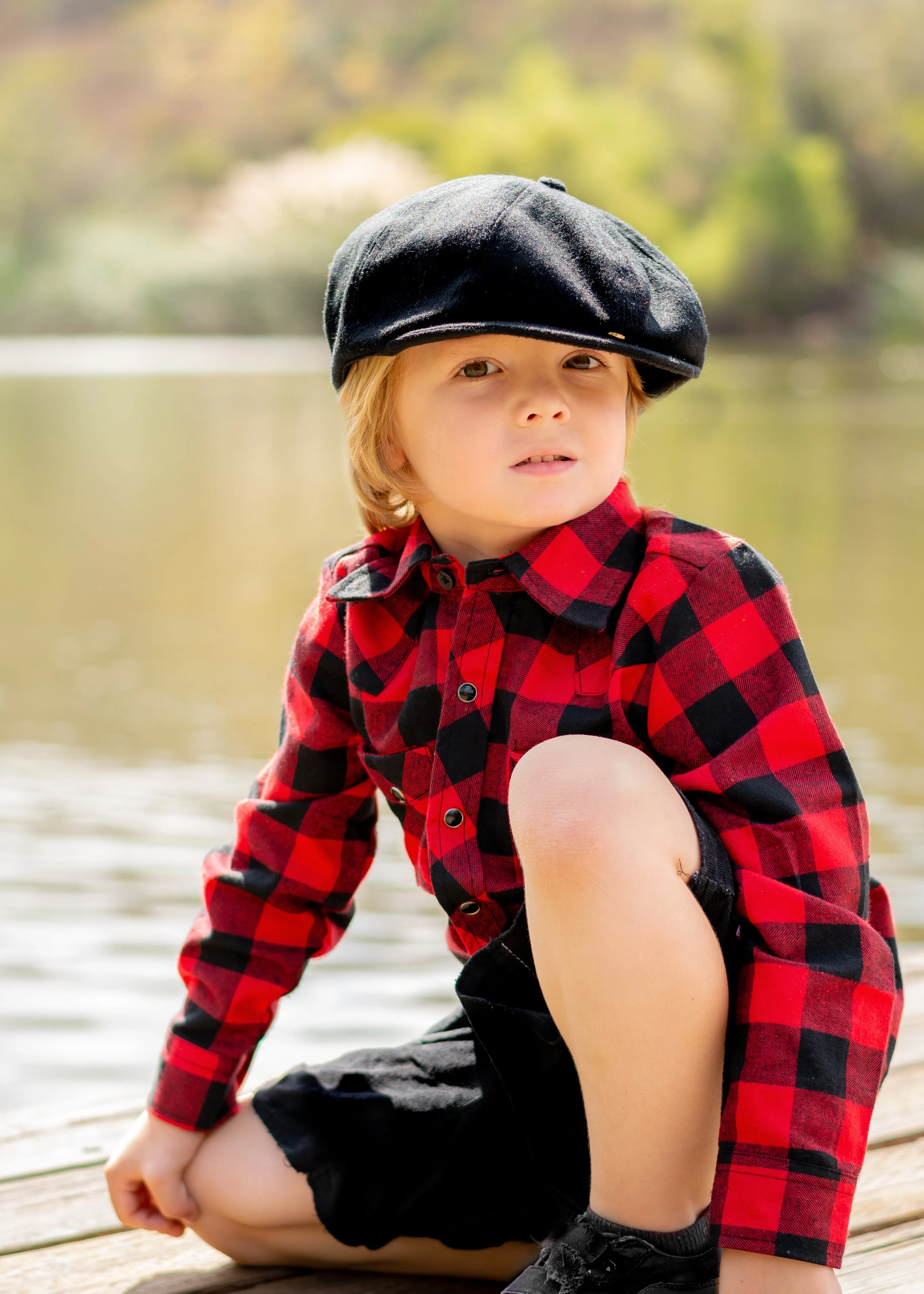 Red & Black Plaid Knuckleheads Long Sleeve Rockabilly Shirt
