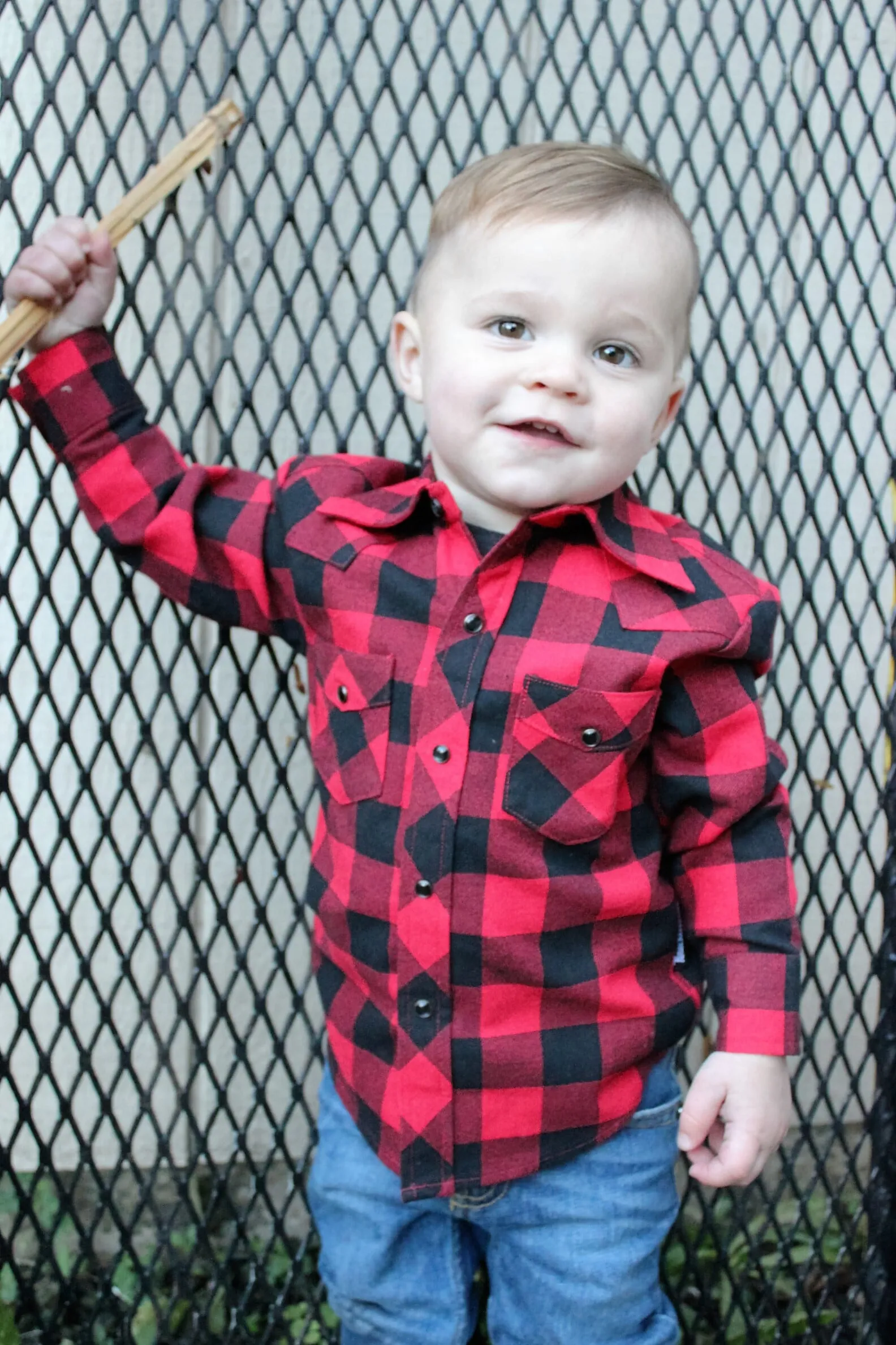 Red & Black Plaid Knuckleheads Long Sleeve Rockabilly Shirt