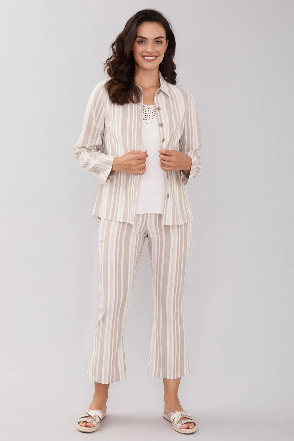 Regan Crop Flare - Liberty Linen: FINAL SALE