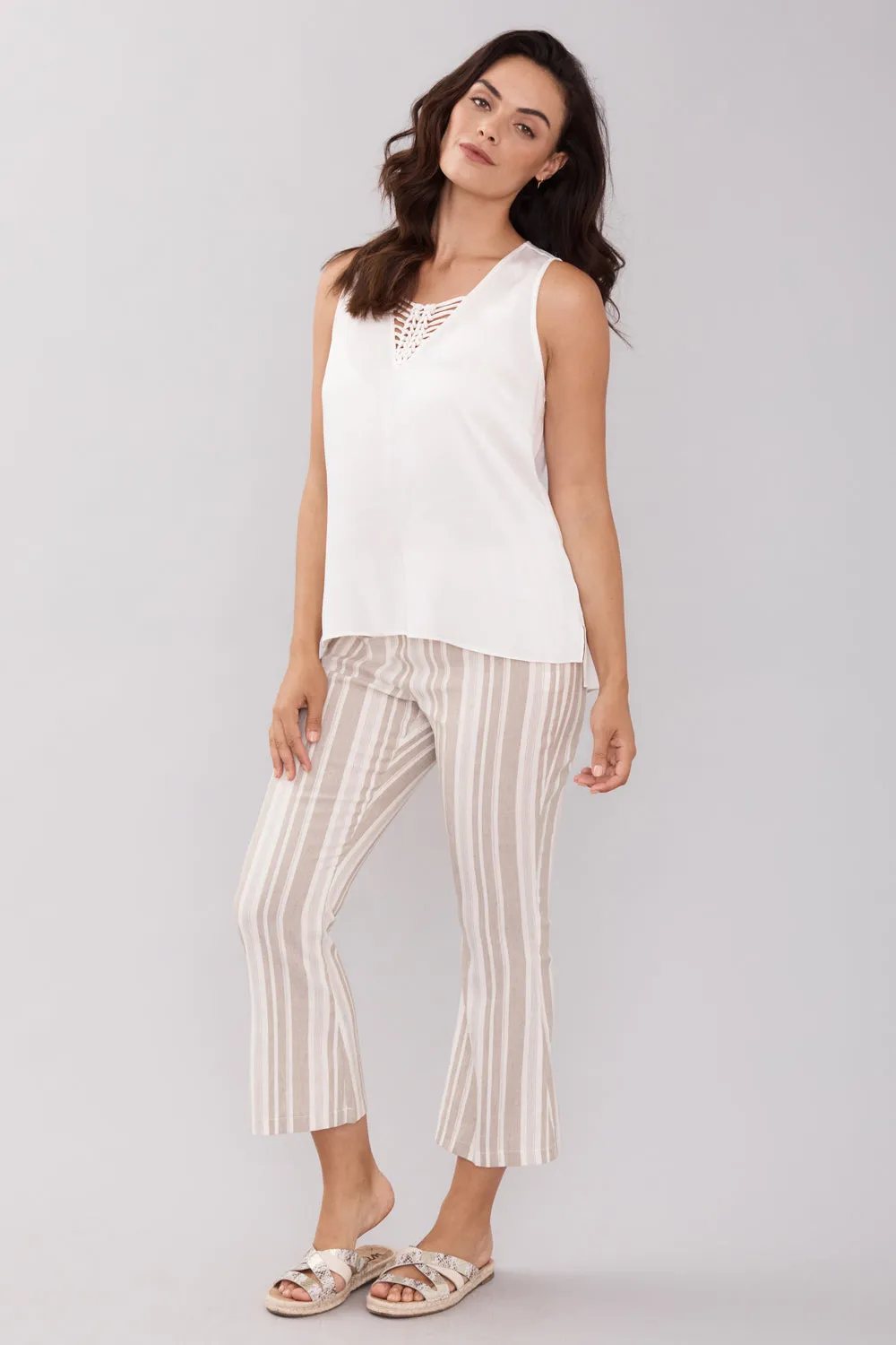 Regan Crop Flare - Liberty Linen: FINAL SALE