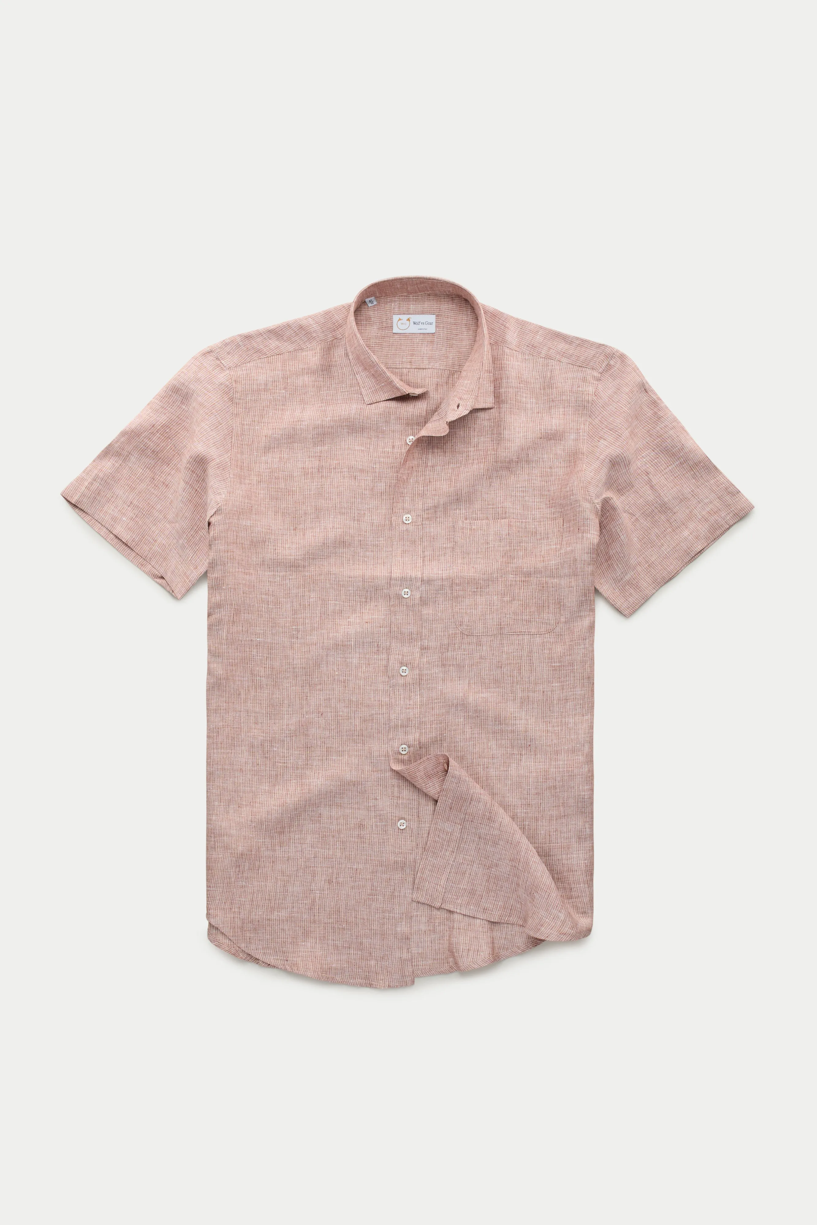 Regular Short Sleeve Linen Shirt Sahara Barrè