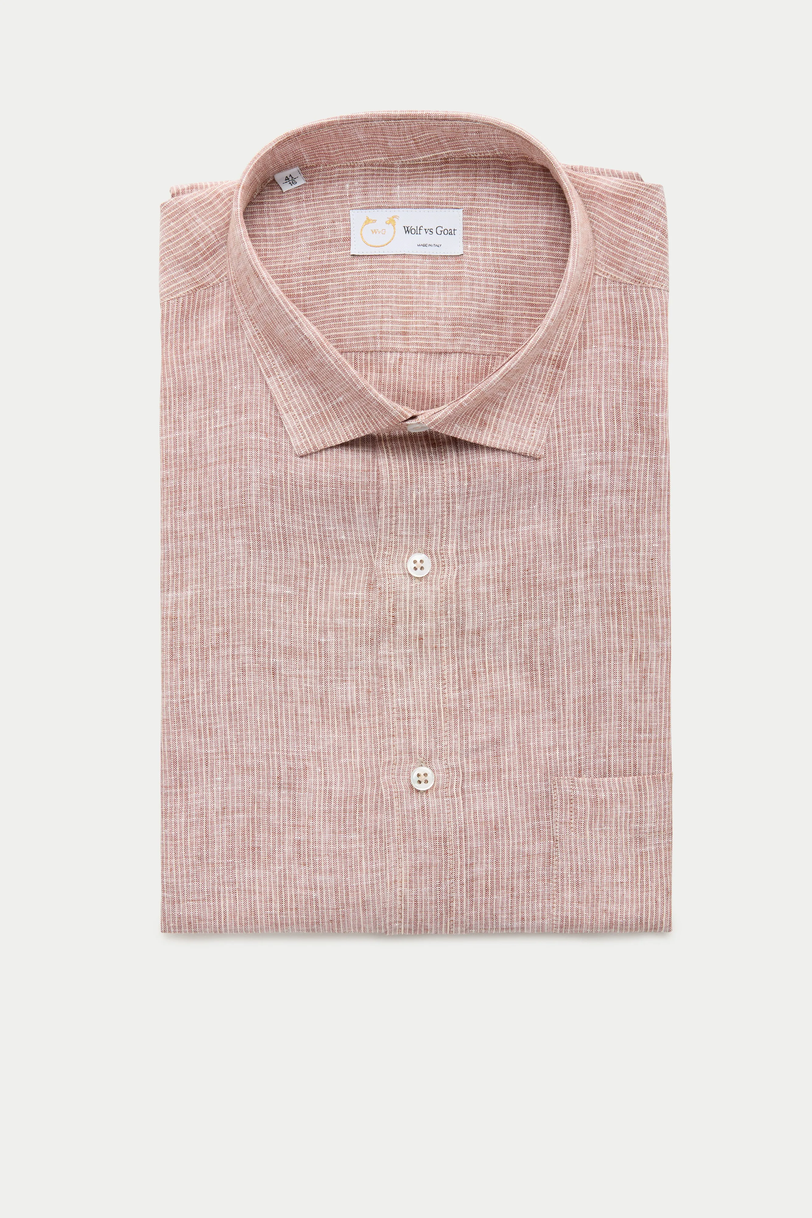 Regular Short Sleeve Linen Shirt Sahara Barrè