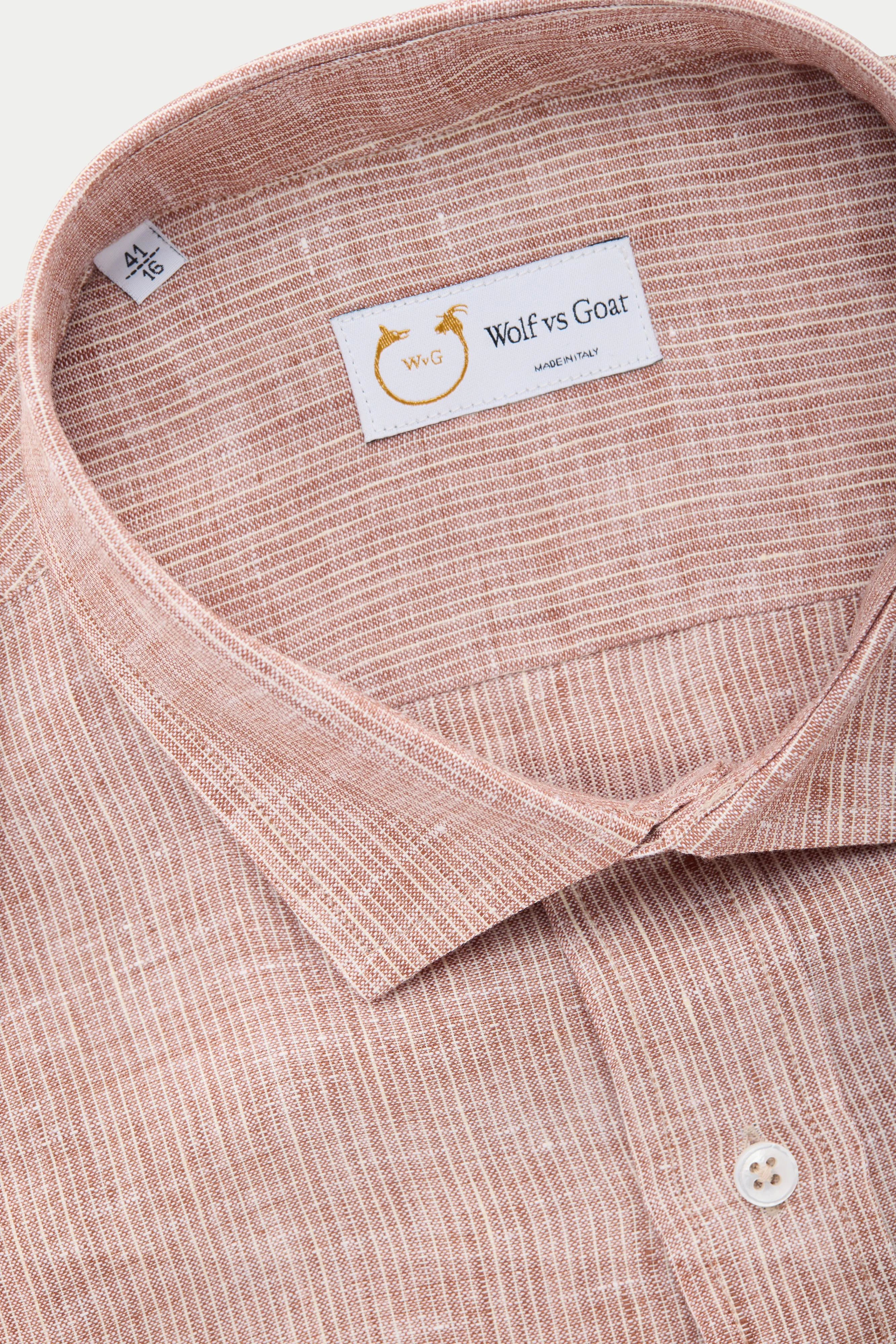 Regular Short Sleeve Linen Shirt Sahara Barrè