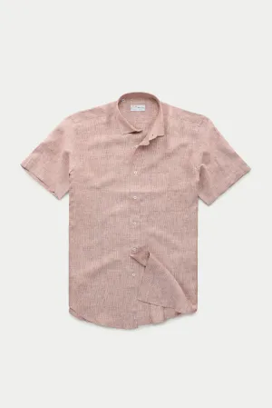 Regular Short Sleeve Linen Shirt Sahara Barrè