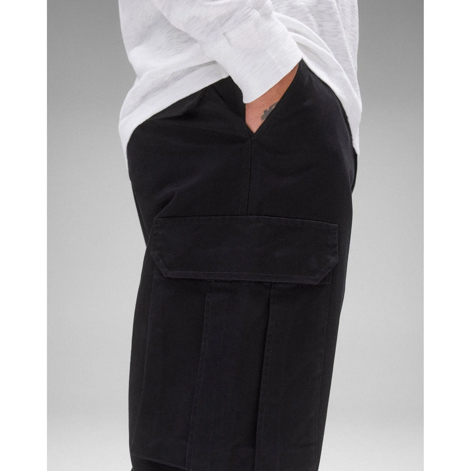 Reigning Champ Men Woven Cotton Chino Keeper Pant Black