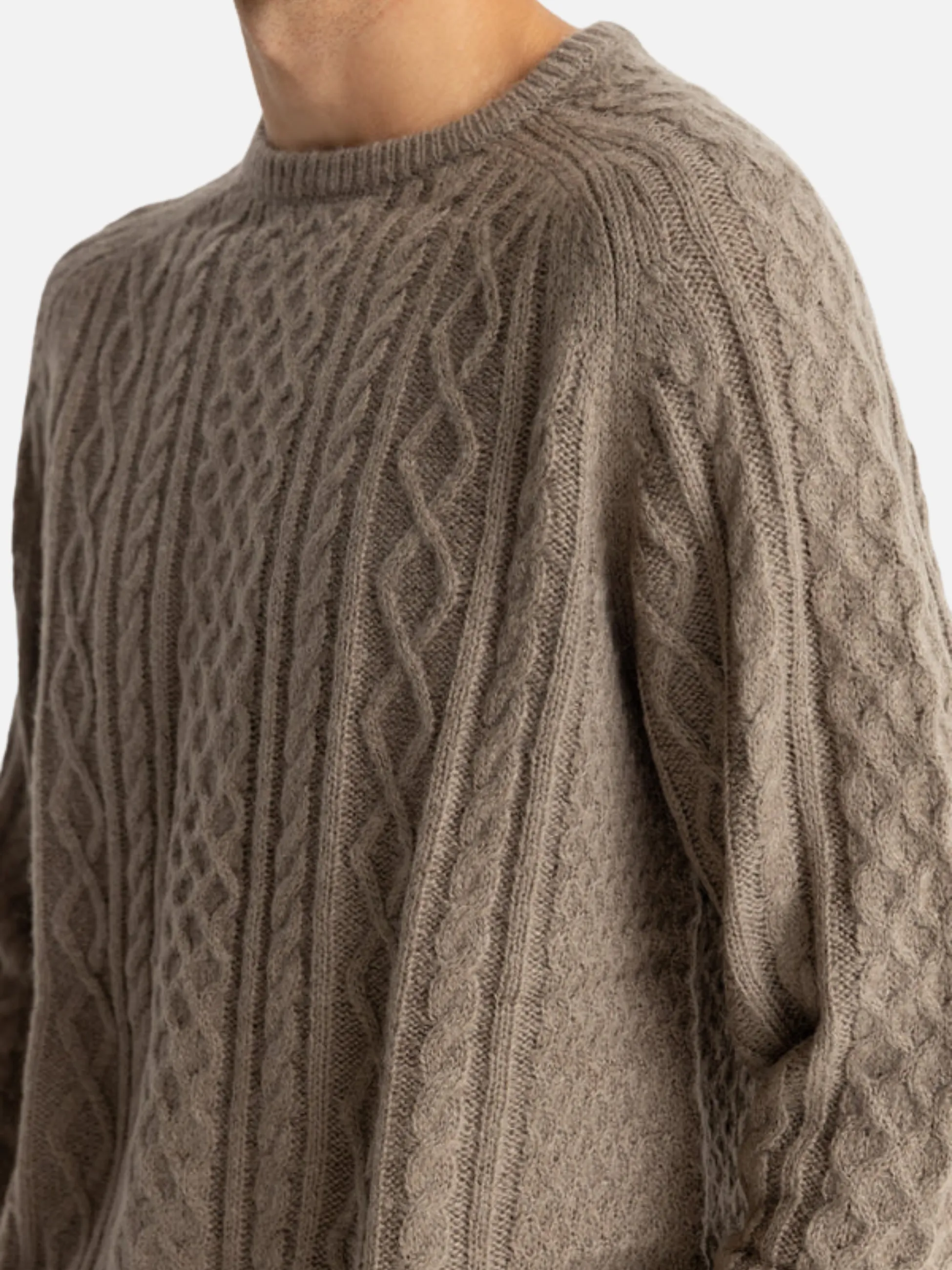 Rhythm Mohair Fishermans Knit - Sand