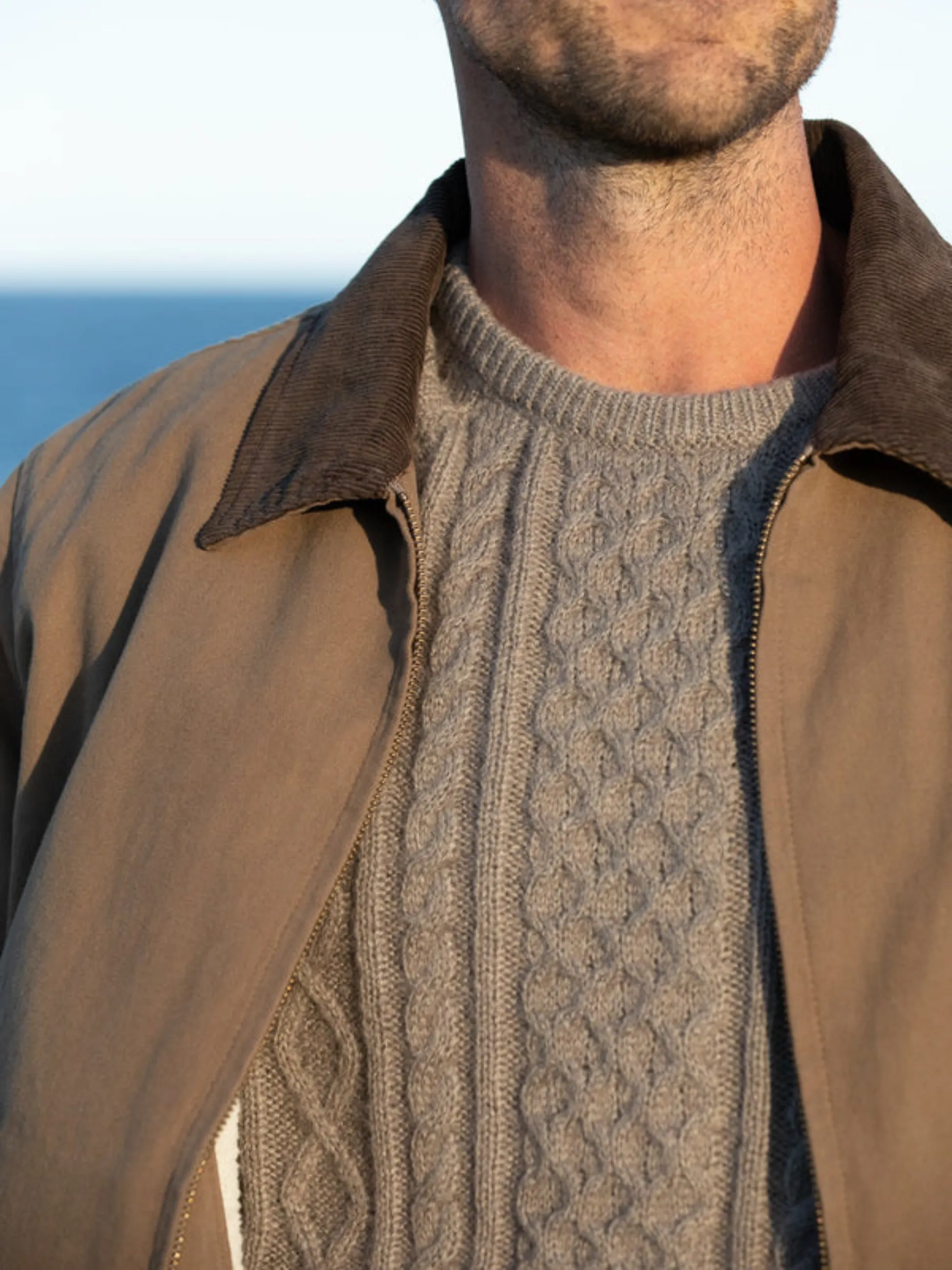 Rhythm Mohair Fishermans Knit - Sand