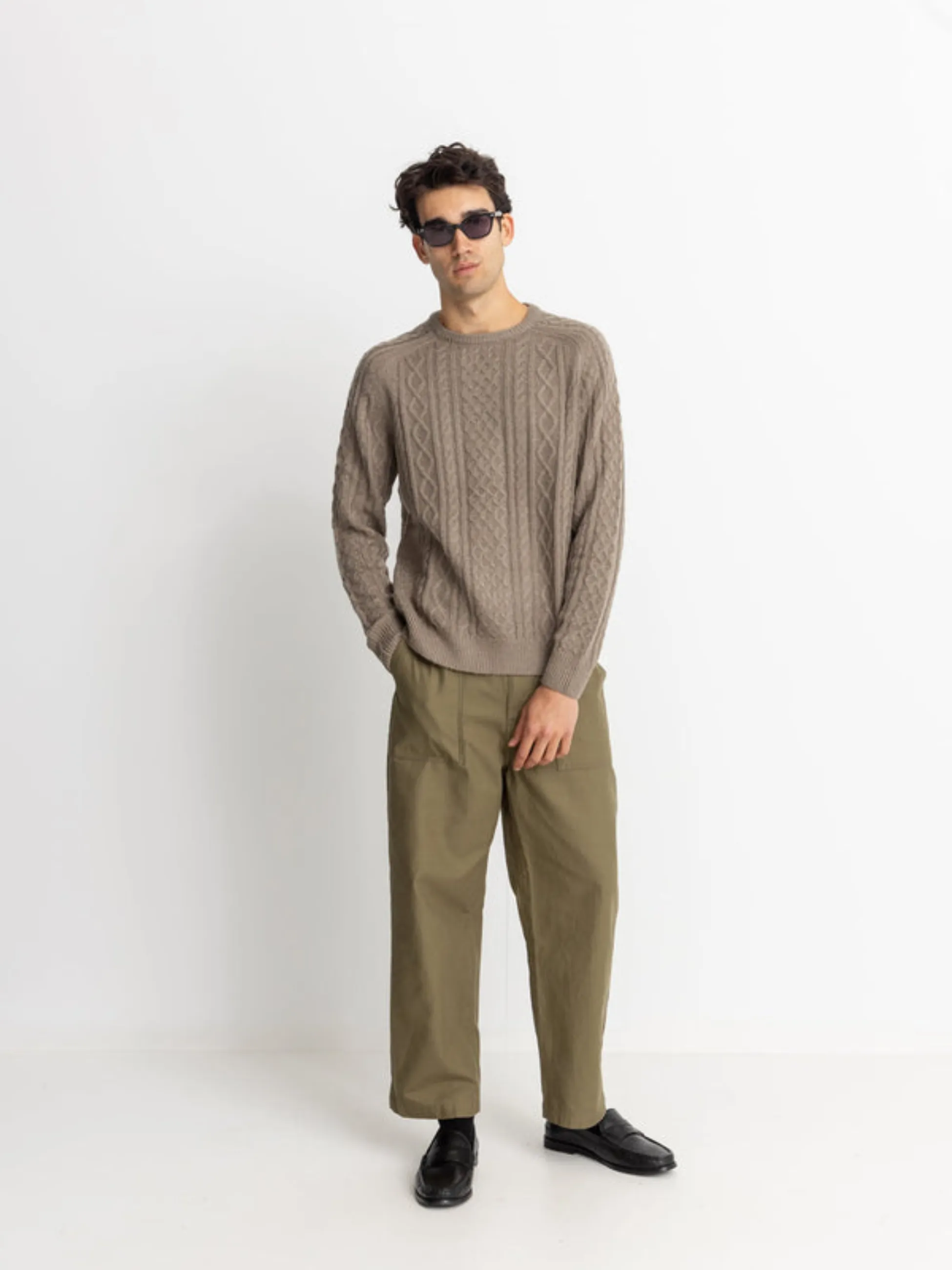 Rhythm Mohair Fishermans Knit - Sand