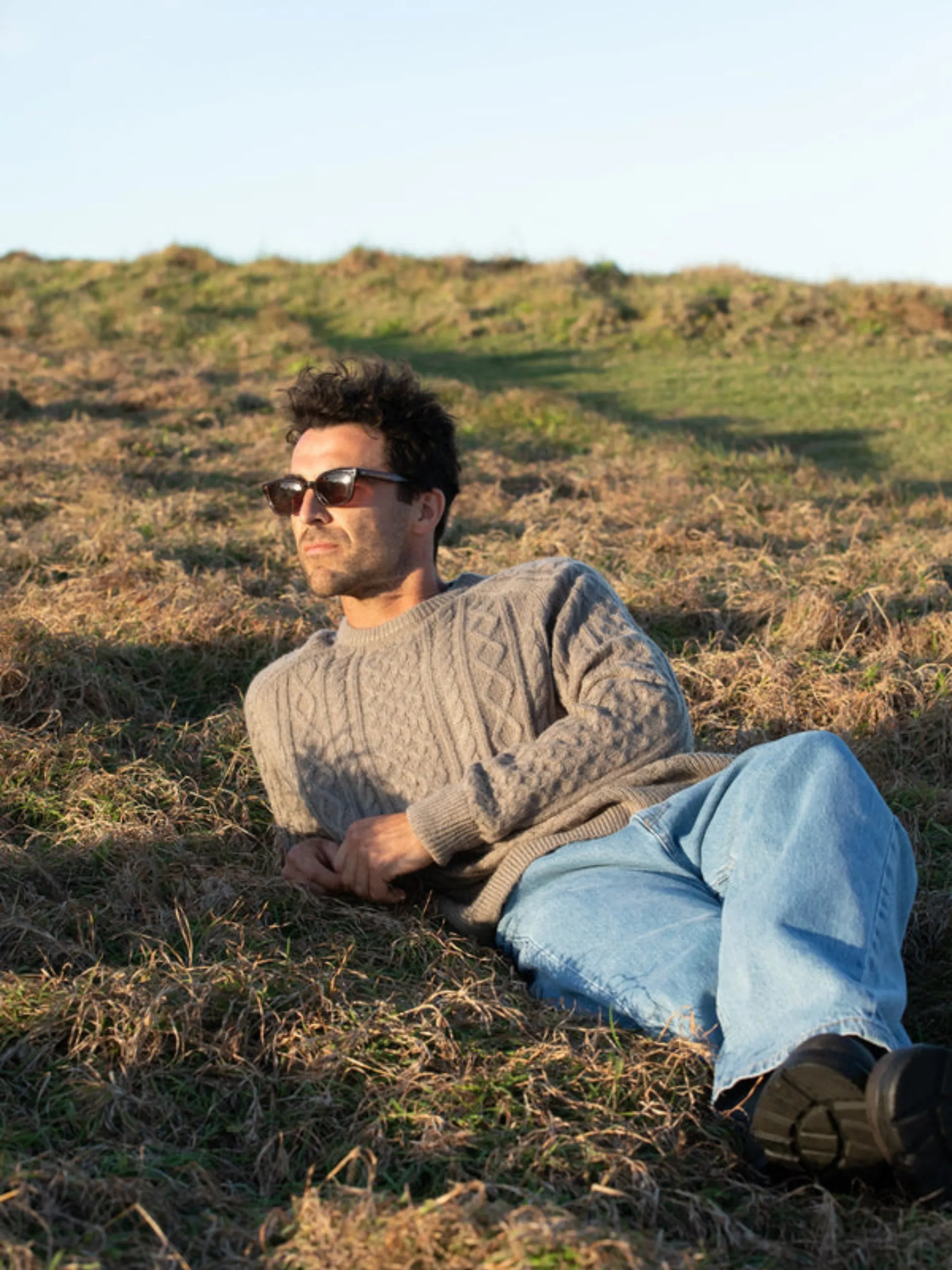 Rhythm Mohair Fishermans Knit - Sand