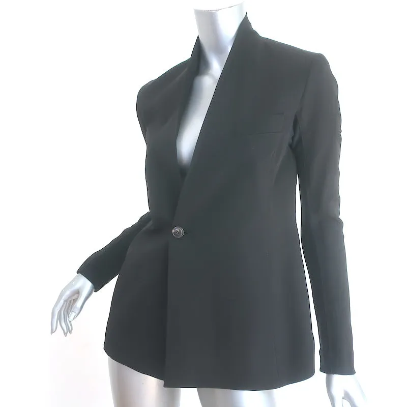 Rick Owens Blazer Black Wool-Silk Size 40 One-Button Jacket