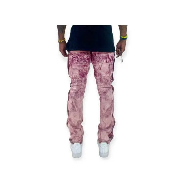 Rip & repair side button straight leg denim