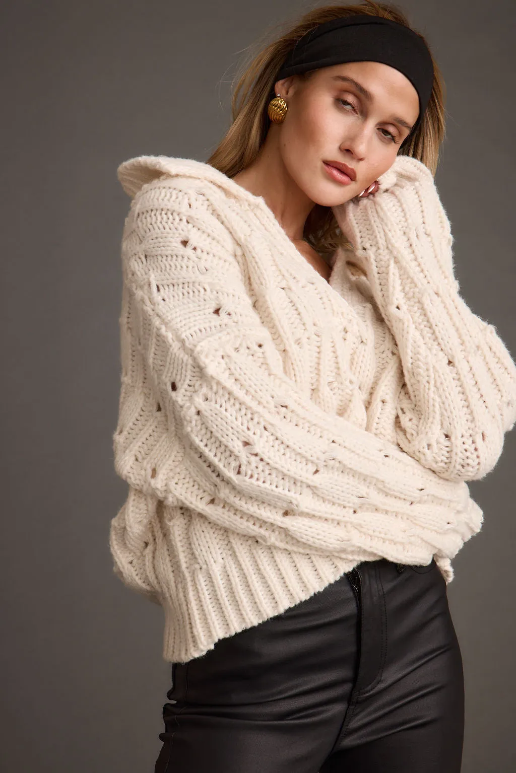 Riverstone Cream Cableknit Sweater