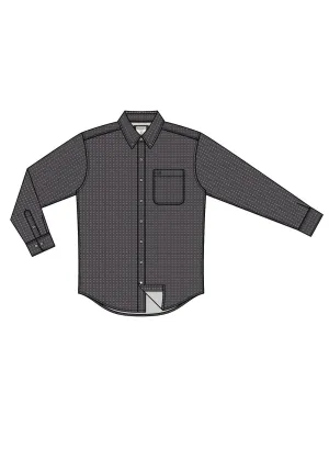 ROCK & ROLL MENS GRAY BUTTON UP SHIRT