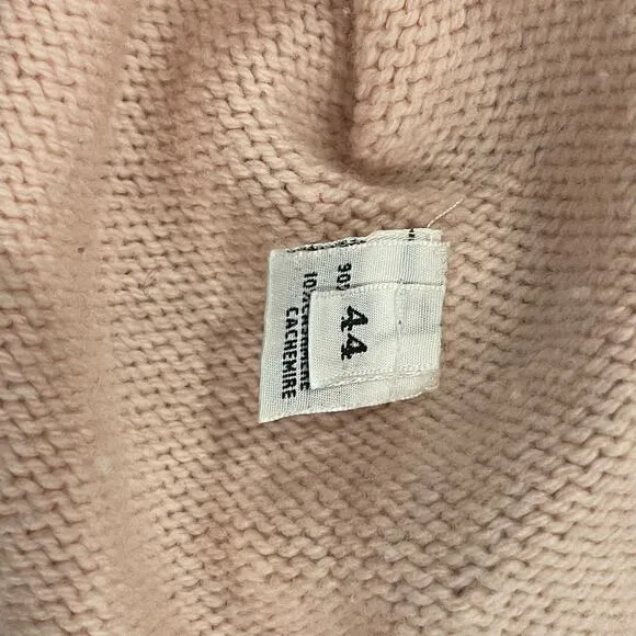 Rossopuro Pink V-Neck Wool Cashmere Sweater Size 44