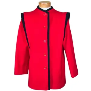 Royal Balkan Tailors Vintage Dead Stock Red &amp; Black Wool Blazer Size 11 …
