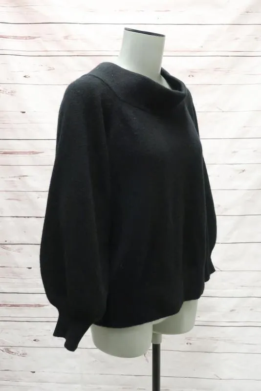 RtA Sweater Nino Black Cashmere Size Small Off the Shoulder Pullover NEW